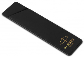 Перьевая ручка и чехол из кожи Parker Sonnet Premium Refresh BLUE CT, перо 18K, толщина F, цвет чернил black, подарочной упаковке