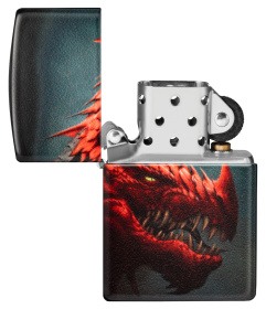 Зажигалка ZIPPO Dragon Design с покрытием 540 Matte, латунь/сталь, черная, 38x13x57 мм