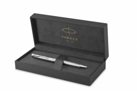 Шариковая ручка Parker Sonnet Stainless Steel , толщина линии M, цвет чернил черный, в подарочной упаковке