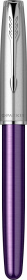 Перьевая ручка Parker Sonnet Essentials Violet SB Steel CT, перо: F, цвет чернил black, в подарочной упаковке.