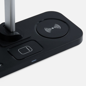 Настольная лампа с беспроводной зарядкой Power Light, черная