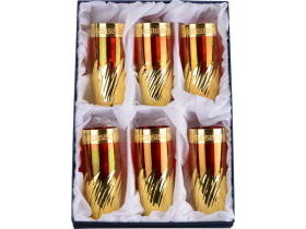 Набор коктейльных стаканов Салют победы (красный, золотистый)