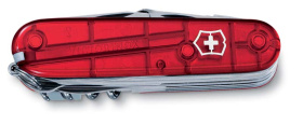Нож перочинный VICTORINOX Swiss Champ, 91 мм, 33 функции, полупрозрачный красный