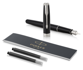 Перьевая ручка Parker Sonnet F539, цвет: LaqBlack СT, перо: F (стальное)