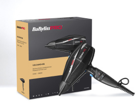 Фен BaByliss Pro VULCANO HQ, 2400 Вт, ионизация, 2 насадки