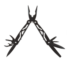 Мультитул Stinger, сталь/алюминий (черный), 12 инструментов, нейлоновый чехол, коробка картон