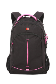 Рюкзак SWISSGEAR, черный/фукси, фьюжн/2 мм рипстоп, 32x15x46 см, 22 л