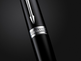 Ручка-роллер Parker "Ingenuity Black CT" стержень:F, цвет чернил: black, в подарочной упаковке.