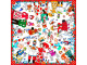 Платок Дымковская игрушка (красный, белый, разноцветный)