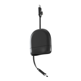 Кабель Xoopar ICE-R с ретрактором 2 в 1, разъёмы USB-C и Lightning, 60 Вт