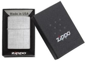 Зажигалка ZIPPO Classic с покрытием Brushed Chrome, латунь/сталь, серебристая, матовая, 36x12x56 мм