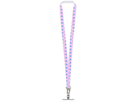 Ланъярд 2,5 см под сублимацию с большим карабином и металлическим держателем для телефона