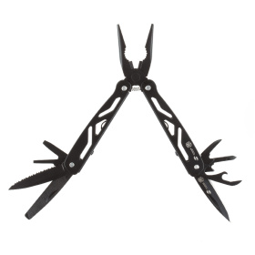Мультитул Stinger, сталь/алюминий (черный), 12 инструментов, нейлоновый чехол, коробка картон