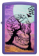 Зажигалка ZIPPO Skull Tree с покрытием Purple Matte, латунь/сталь, черная 38x13x57 мм