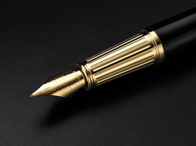 Ручка перьевая Parker "Ingenuity Black GT" перо: F, цвет чернил: blue/black, в подарочной упаковке.
