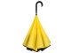 Зонт-трость наоборот Inversa, полуавтомат, черный/желтый (Р)