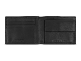 Портмоне BUGATTI ЧЕРНАЯ МАГИЯ | BLACK MAGIC, с защитой данных RFID, черное, натуральная кожа козы, 11,5х2х9 см