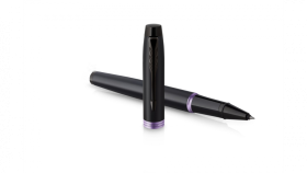 Ручка-роллер Parker IM Vibrant Rings Flame Amethyst Purple, стержень:Fblk, в подарочной упаковке.