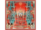 Платок Кремль - Москва - Фаберже (красный, разноцветный)