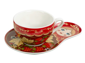 Подарочный набор: чайная пара, чай Глинтвейн (красный, коричневый)