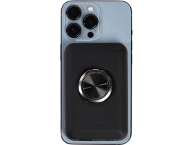 Магнитный беспроводной внешний аккумулятор MagnetIQ, 5000 mah, 10 W, черный (Р)