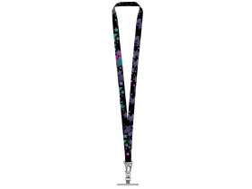 Ланъярд 2,5 см под сублимацию с большим карабином и металлическим держателем для телефона