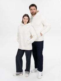 Худи оверсайз унисекс Snuggie, молочно-белое