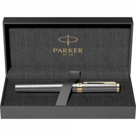 Перьевая ручка Parker Ingenuity Grey Core GT, перо: F (2 картриджа black и blue) в подарочной коробке