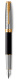Перьевая ручка  и чехол из кожи Parker Sonnet Premium Refresh BLACK GT, перо 18K, перо: F, цвет чернил black, в подарочной упаковке