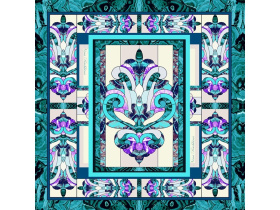 Набор: платок Каменный цветок и свеча Утонченность (зеленый, сиреневый)