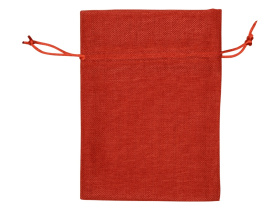 Мешочек подарочный, искусственный лен, средний, красный