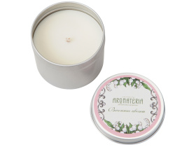 Набор: платок Ландыши и свеча Весенние цветы (розовый, голубой)