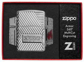 Зажигалка ZIPPO Armor® с покрытием High Polish Chrome, латунь/сталь, серебристая, 37х13x58 мм