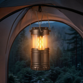 Туристический фонарь с эффектом пламени Beacon, серый
