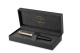 Перьевая ручка  и чехол из кожи Parker Sonnet Premium Refresh BLACK GT, перо 18K, перо: F, цвет чернил black, в подарочной упаковке
