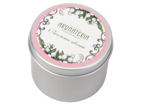 Набор: платок Ландыши и свеча Весенние цветы (розовый, голубой)