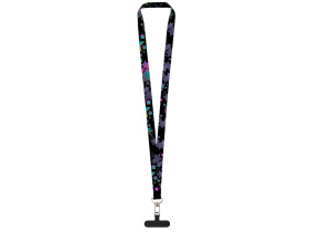Ланъярд 2,5 см под сублимацию с трендовым карабином и узким держателем для телефона из ПЭ