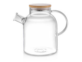 Стеклянный чайник с бамбуковой крышкой Sencha M (прозрачный)