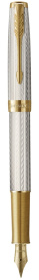 Перьевая ручка и чехол из кожи Parker Sonnet Silver Mistral GT, перо: M, цвет чернил: black, в подарочной упаковке