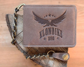 Бумажник KLONDIKE «Harry Eagle», натуральная кожа в коричневом цвете, 12,5 х 10 см