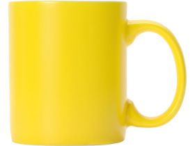 Матовая кружка Марко базовой формы, цветная снаружи, белая внутри, желтый (P)