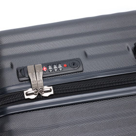 Чемодан TORBER Lama, чёрный, ABS-пластик, 49 х 29,5 х 77 см, 92 л