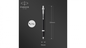 Шариковая ручка Parker IM Metal Black CT лак матовый, стержень: M, цвет чернил: black, в подарочной упаковке.
