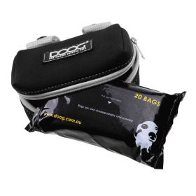 DOOG Сумка на поводок неопреновая, чёрная, 10х7х4см (Австралия)