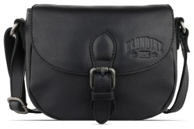 Сумка женская KLONDIKE GOLD «Kate», натуральная кожа в черном цвете, 21 х 16,5 х 6,5 см