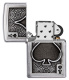 Зажигалка ZIPPO Ace Of Spades с покрытием Brushed Chrome, латунь/сталь, серебристая, 38x13x57 мм