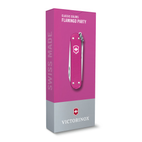 Нож-брелок VICTORINOX Classic SD Alox Colors "Flamingo Party", 58 мм, 5 функций, лиловый