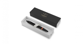 Шариковая ручка Parker IM Vibrant Rings Flame Orange, стержень: Mblue, в подарочной упаковке.