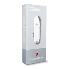 Нож-брелок VICTORINOX Classic SD Colors "Falling Snow", 58 мм, 7 функций, белый