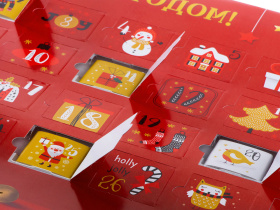 Шоколадный адвент-календарь Festive (красный)
